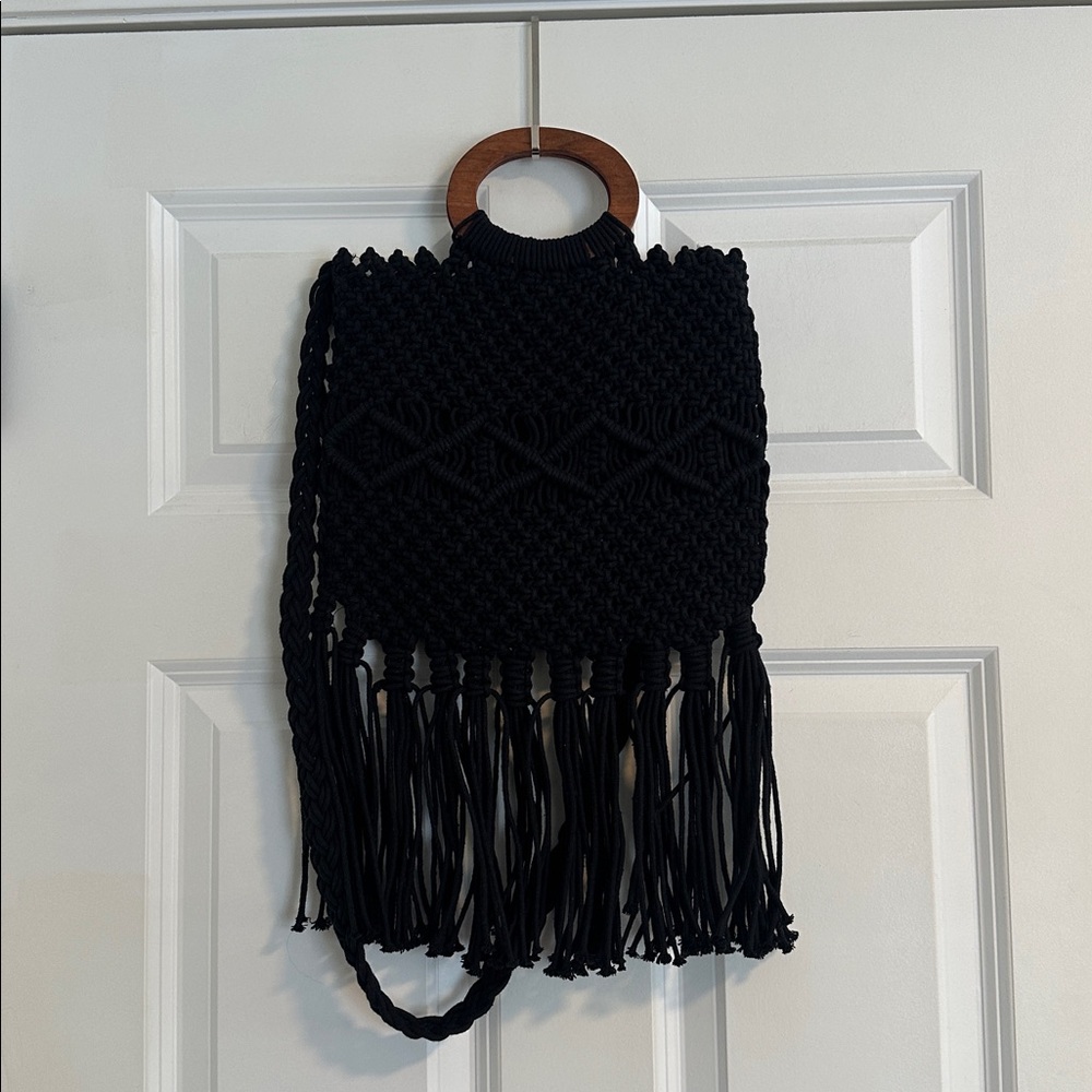 Salenwot Danielle Nicole Macrame Crossbody Fringe… - image 4